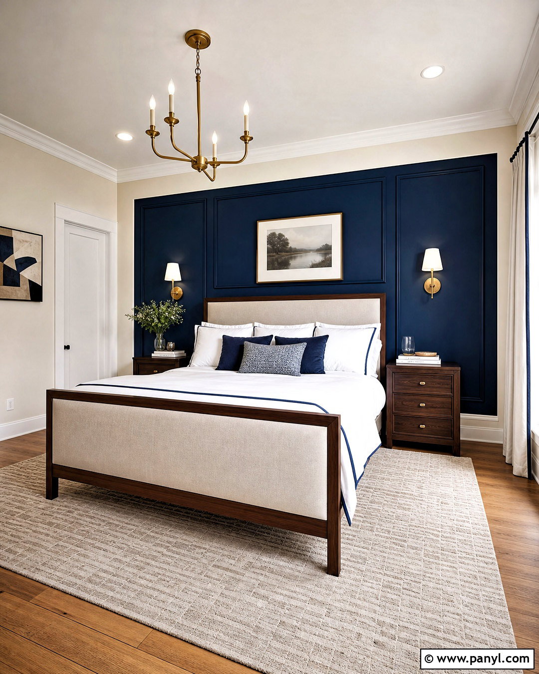 Navy Blue And Cream Wall Combination - 20 wall painting colour combination ideas