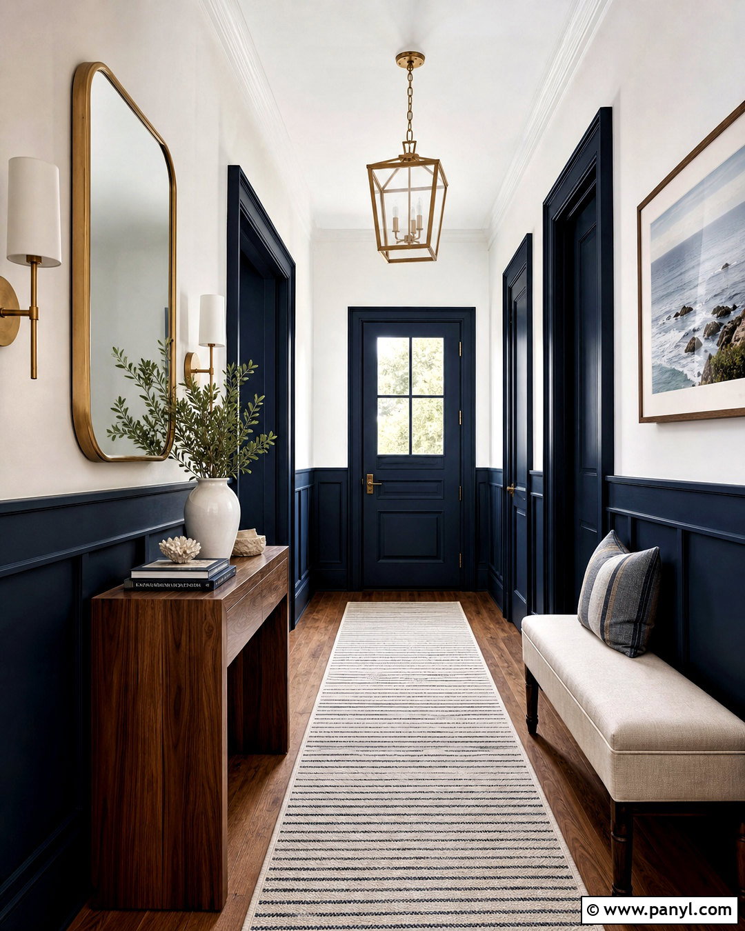 Navy Blue And Crisp White Hallway - 20 two tone hallway ideas