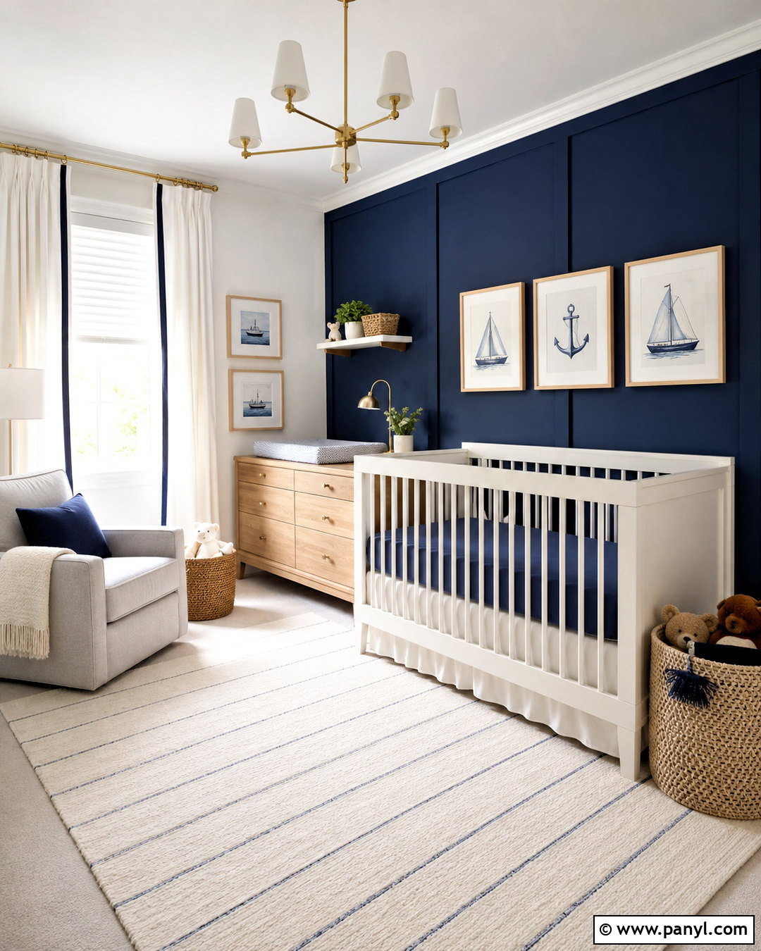 Navy Blue And Crisp White Nursery - 20 nursery color scheme ideas