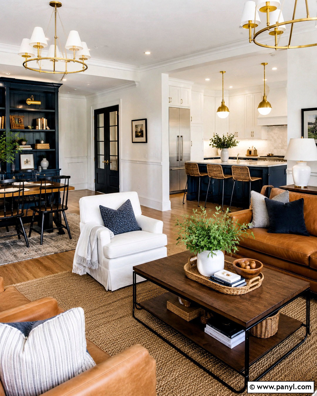 Navy Blue And Crisp White Paint Color Scheme - 20 paint color schemes for home ideas