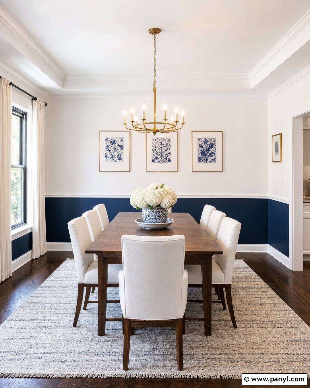 Navy Blue And Crisp White Wall Color Combination - 25 Color Combination For Wall Ideas