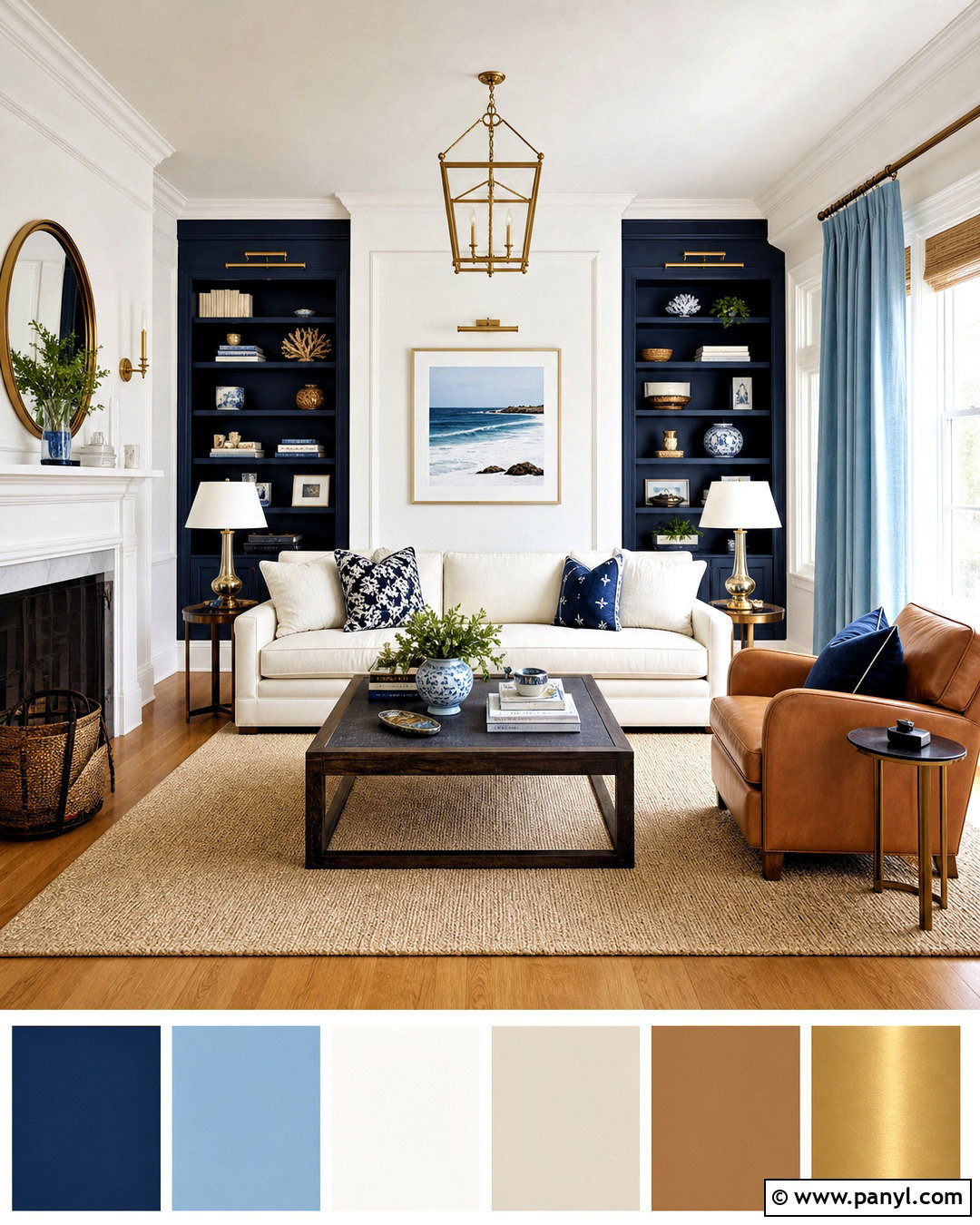 Navy Blue And Crisp White Wall Color Palette - 20 wall color palette ideas