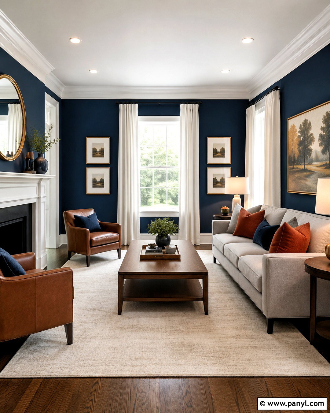 Navy Blue And Crisp White Wall Paint - 20 Wall Paint Color Schemes