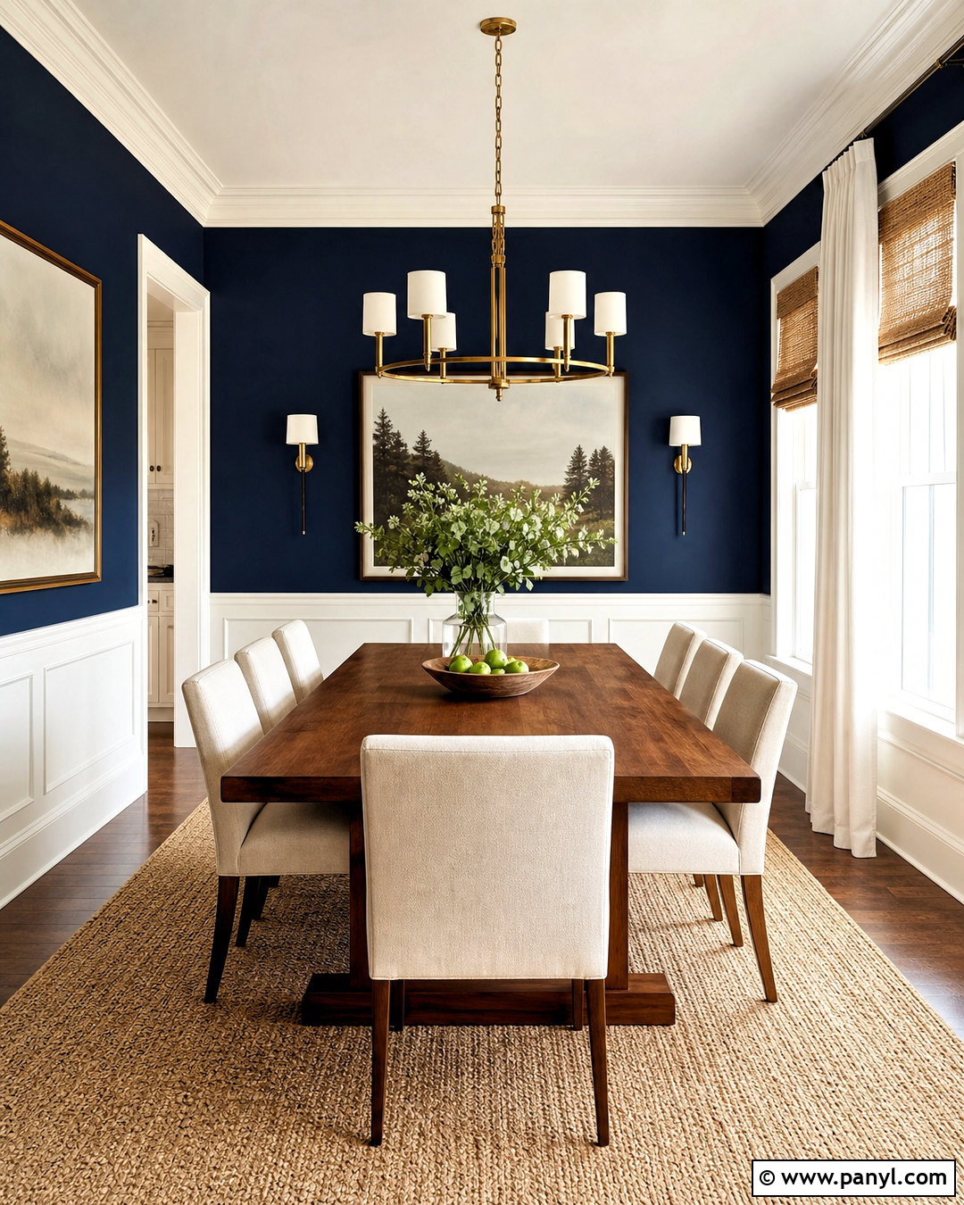 Navy Blue And Crisp White Walls - 20 best colour combinations for walls