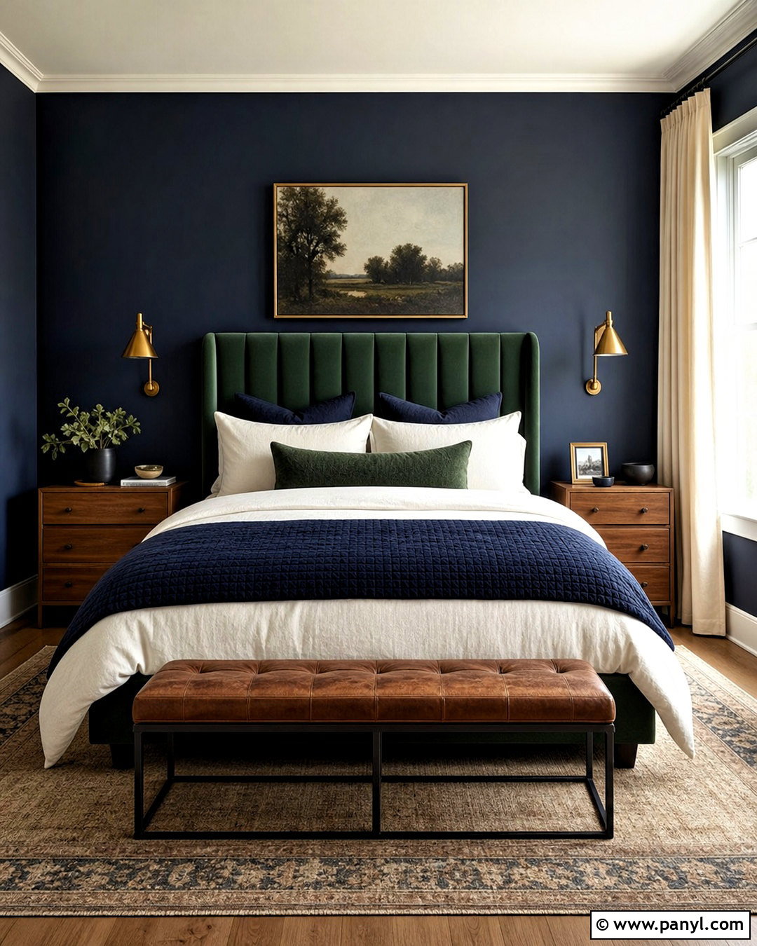 Navy Blue And Forest Green Bedroom - 20 green and blue decor ideas