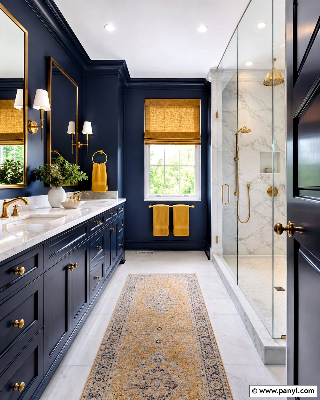 Navy Blue And Gold Yellow Bathroom - 20 blue and yellow bathroom ideas
