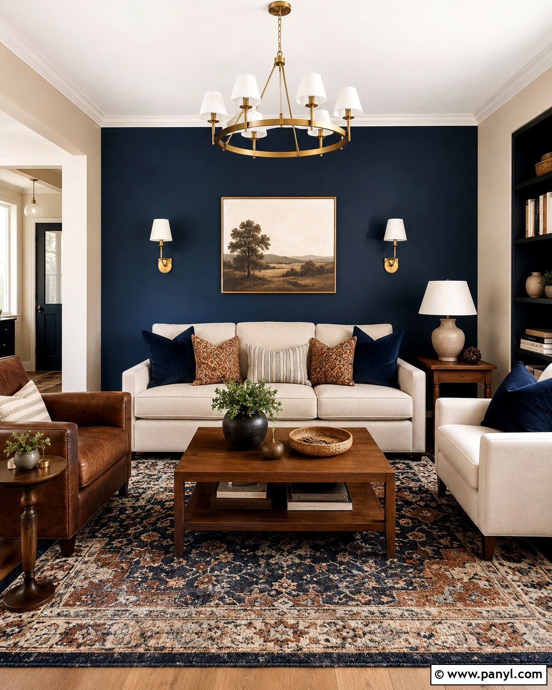 Navy Blue And Ivory Hall Walls - 20 Colour Combinations For Hall Wall Ideas