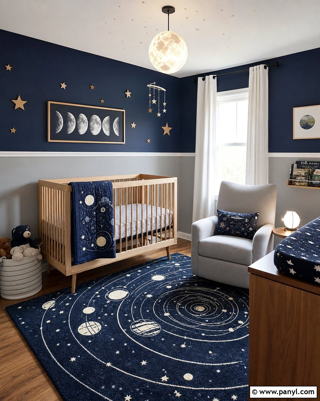 Navy Blue And Light Gray Nursery Walls - 25 Two Tone Nursery Walls