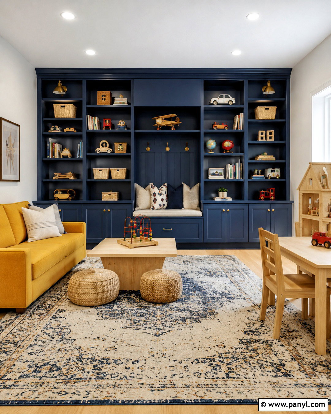 Navy Blue And Mustard Playroom - 20 playroom color scheme ideas
