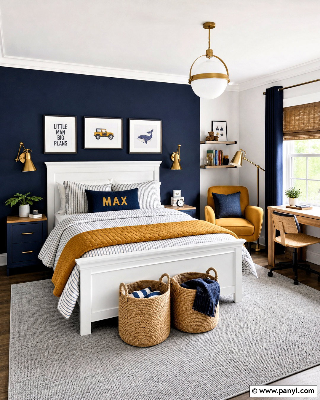Navy Blue And Mustard Yellow Kids Room - 20 kids room color schemes