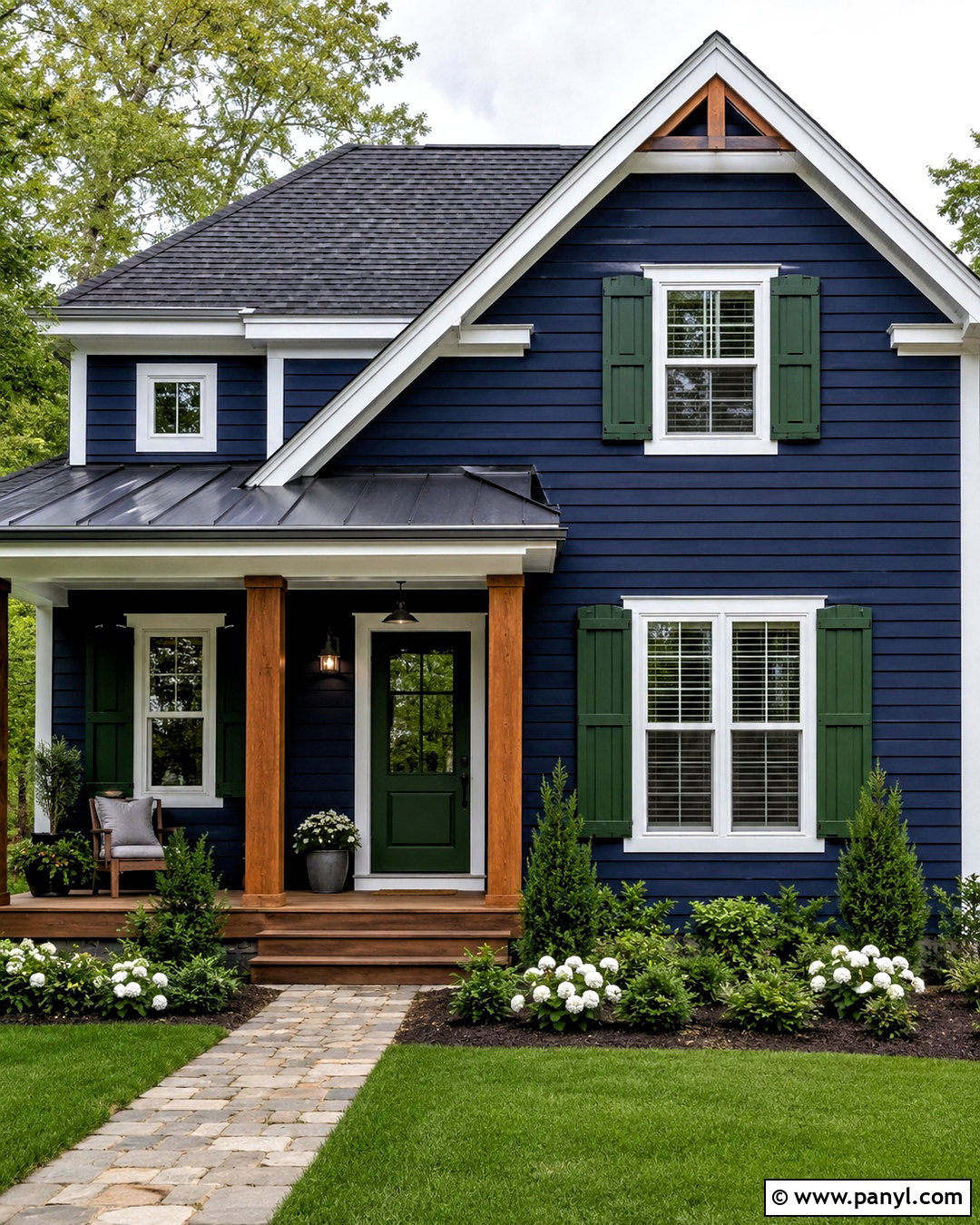 Navy Blue And Pine Green House Exterior - 20 blue and green color scheme ideas