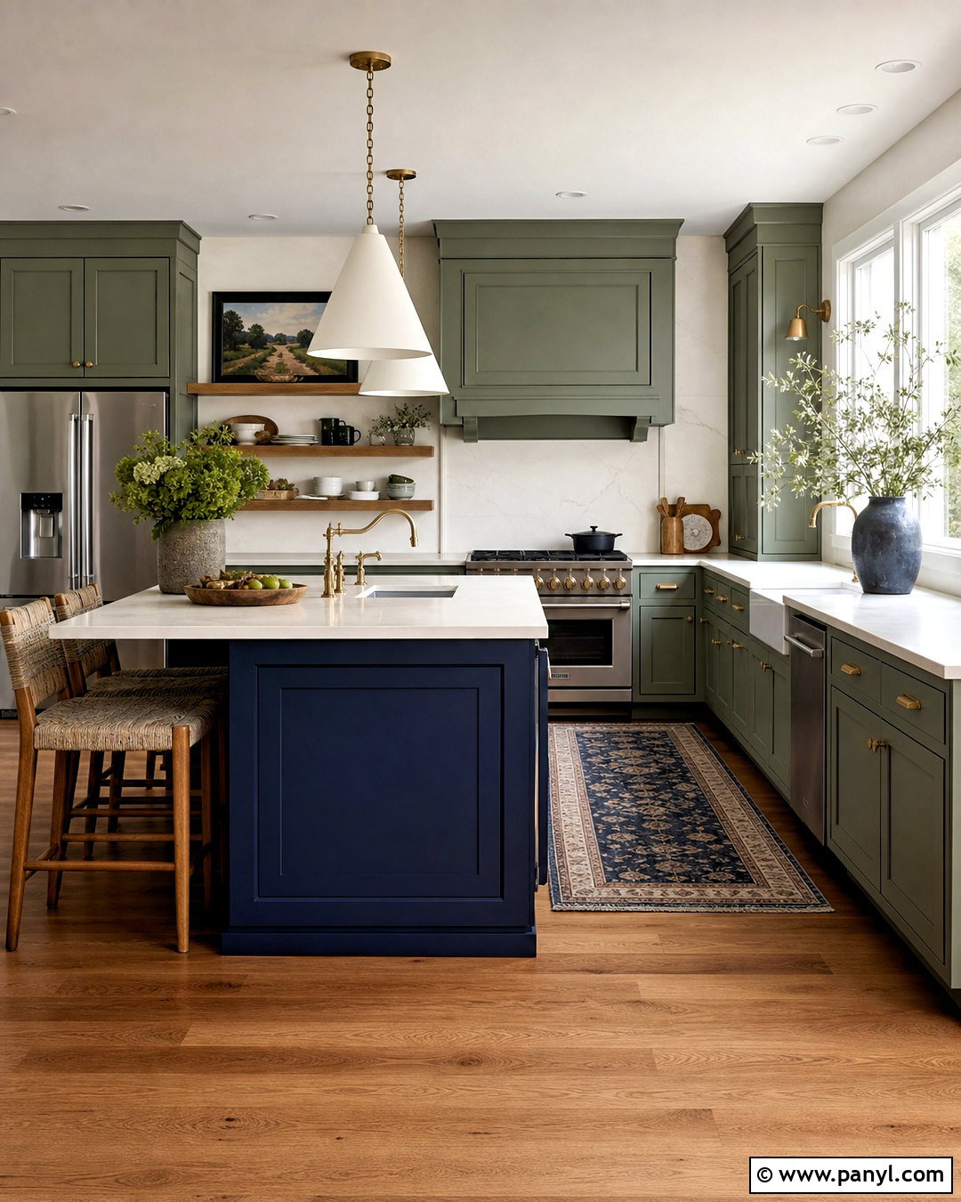 Navy Blue And Sage Green Kitchen - 20 green and blue decor ideas