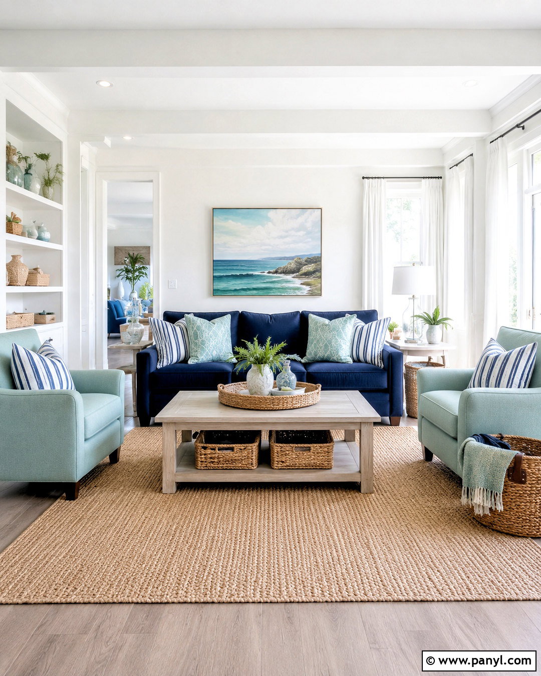 Navy Blue And Seafoam Green Living Room - 20 blue and green living room color scheme ideas