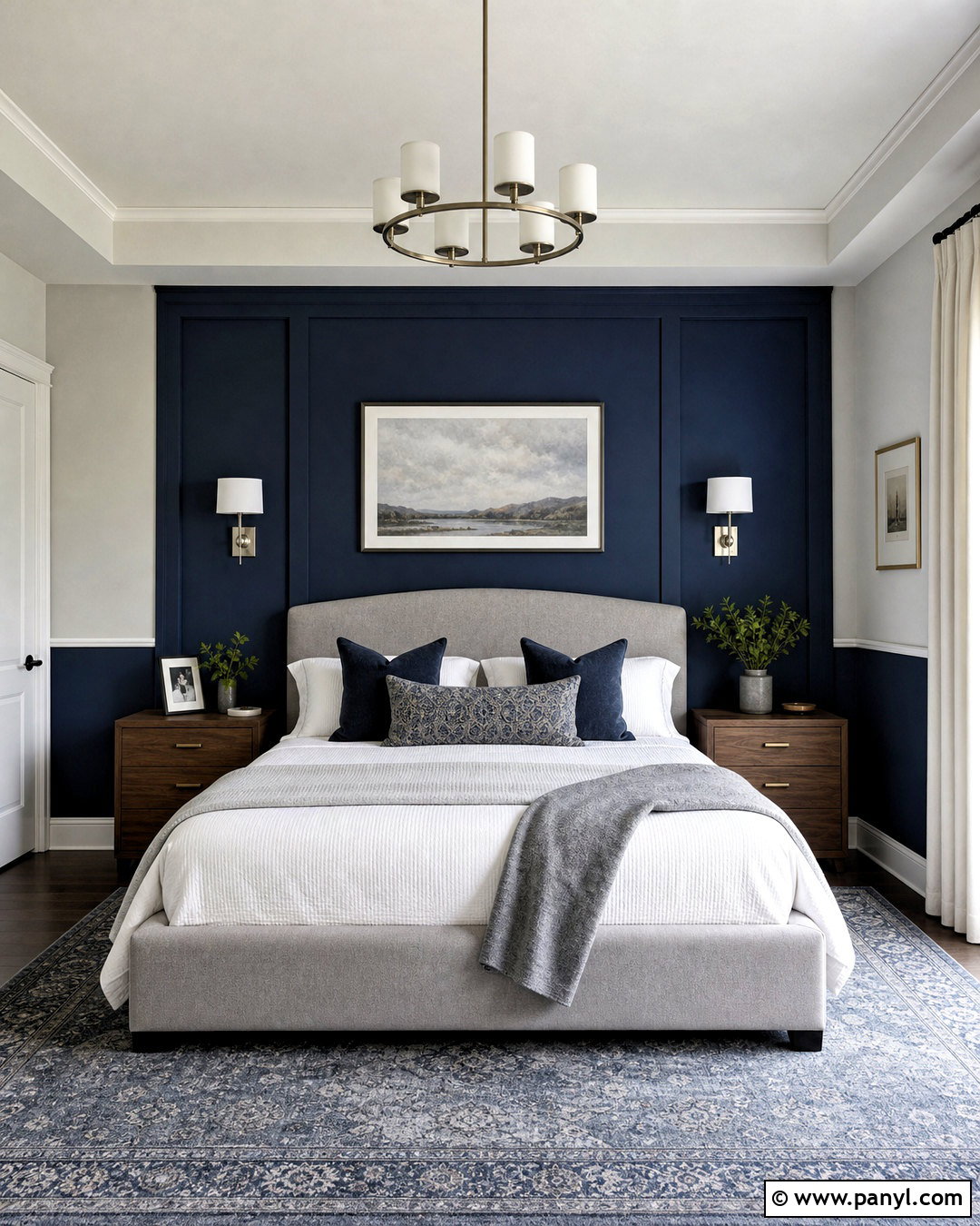 Navy Blue And Soft Gray Two Color Walls - 20 two color wall ideas paint ideas