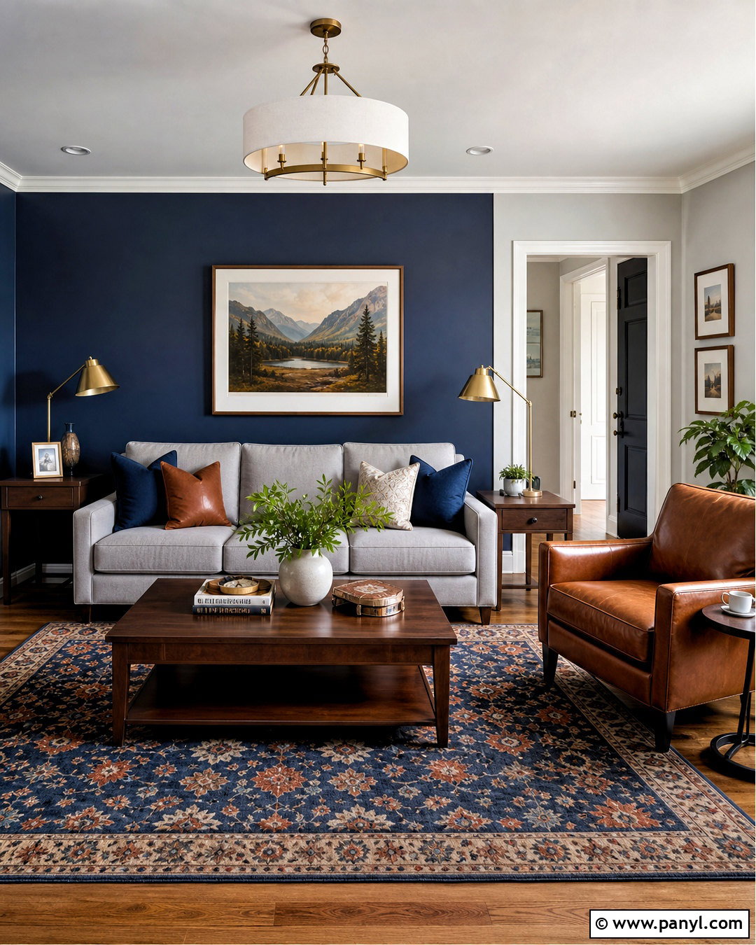 Navy Blue And Soft Gray Wall Colour Combination - 20 wall colour combinations