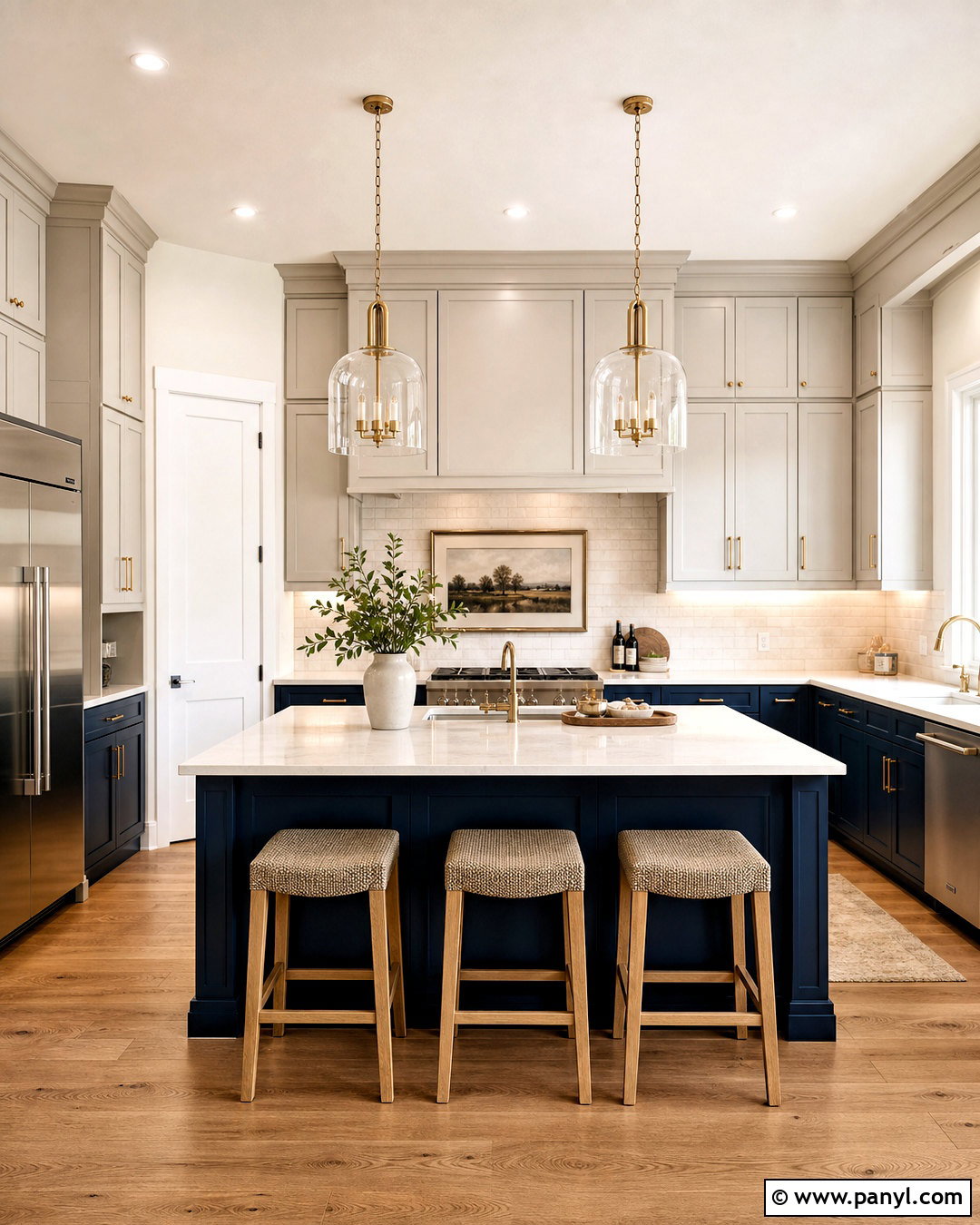 Navy Blue And Soft Grey Kitchen - 20 grey and blue kitchen ideas