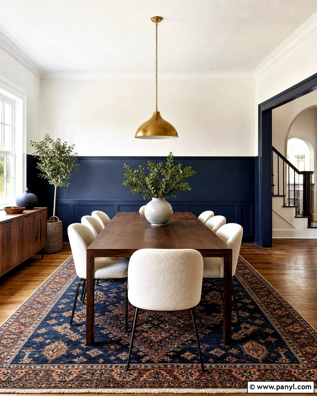 Navy Blue And Soft White Two Tone Wall - 20 two tone wall paint ideas