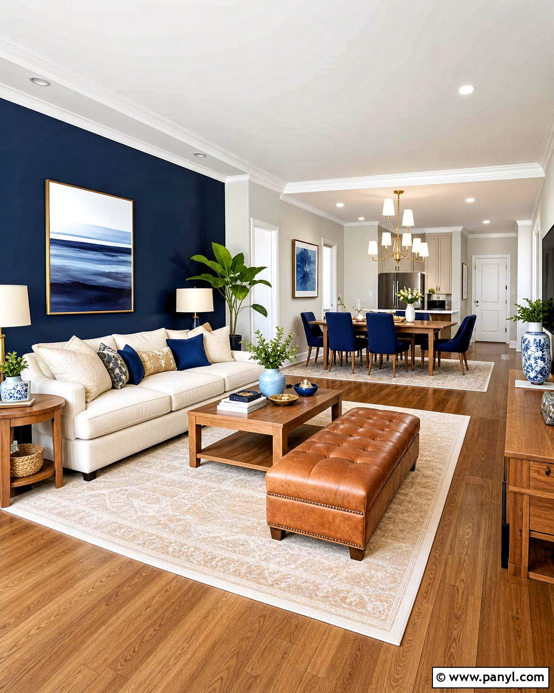 Navy Blue And Warm White Apartment Color Palette - 20 apartment color palette ideas