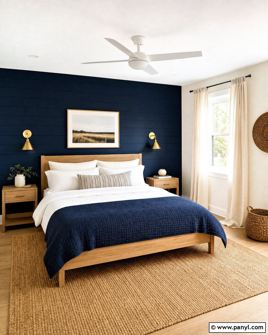 Navy Blue And Warm White Bedroom Walls - 20 two colour combination for bedroom walls