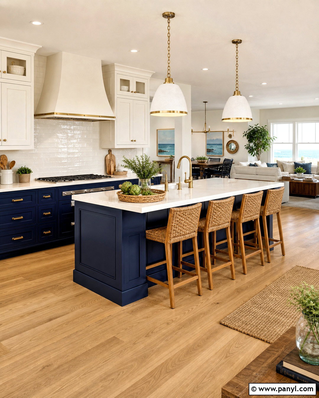 Navy Blue And Warm White Kitchen - 20 kitchen colours ideas