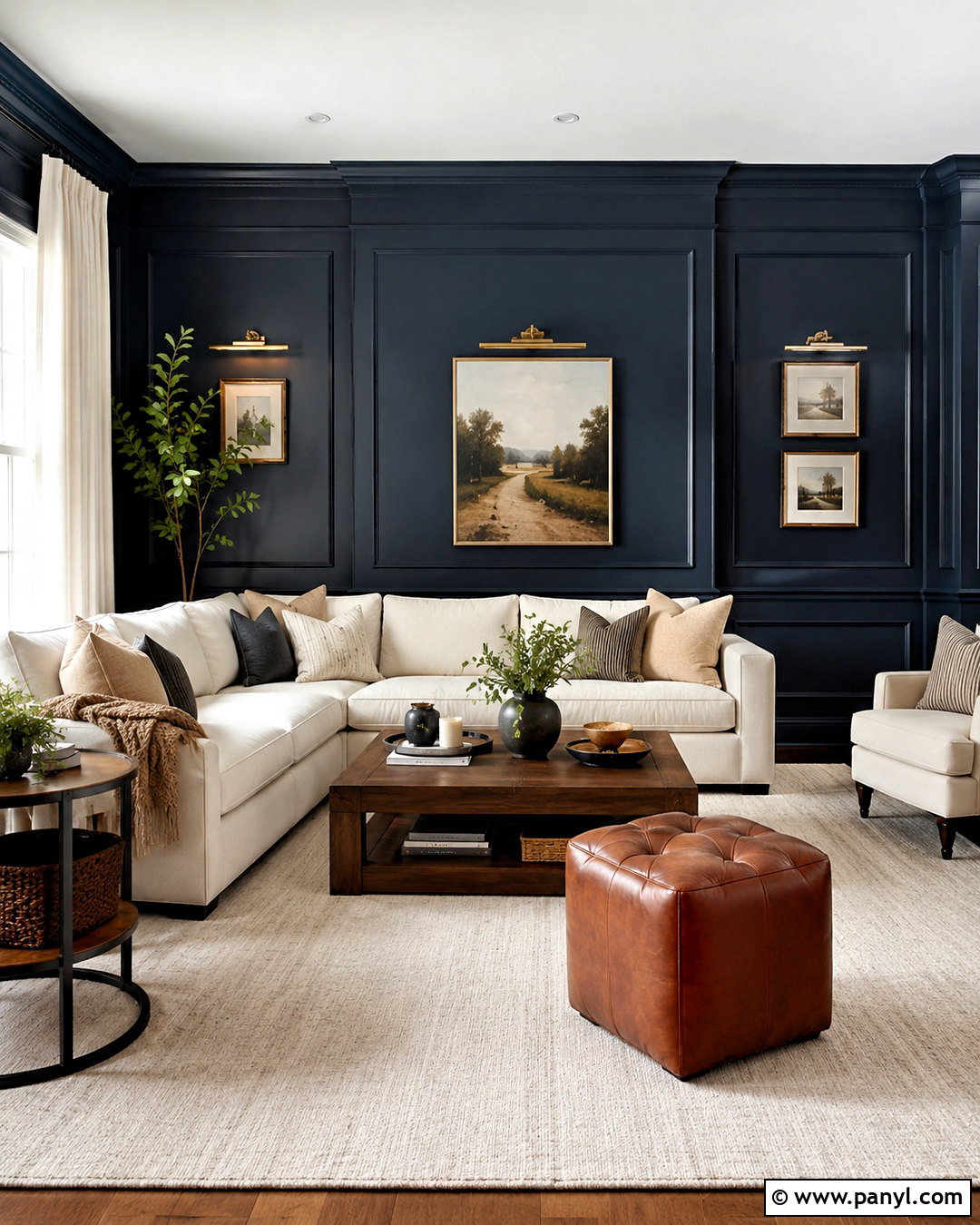 Navy Blue And Warm White Living Room - 20 color combinations home living rooms