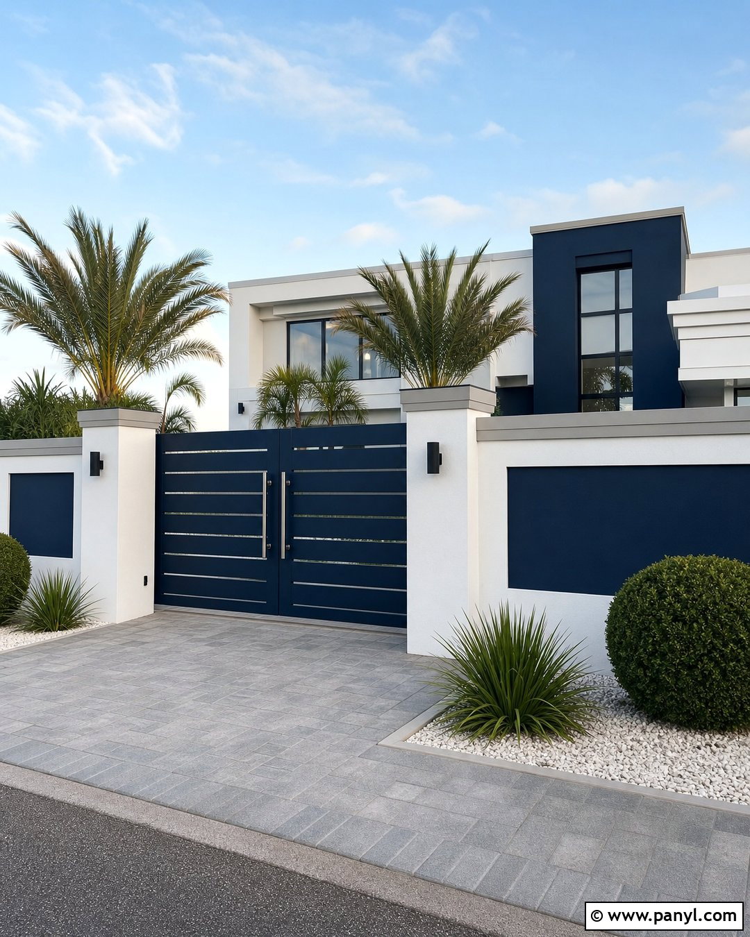 Navy Blue And White Compound Wall - 30 compound wall colour combinations