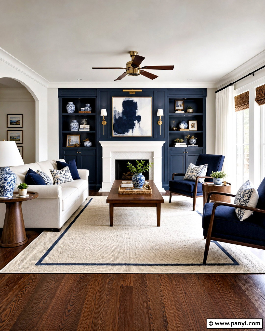 Navy Blue And White Drawing Room - 20 drawing room color combination ideas