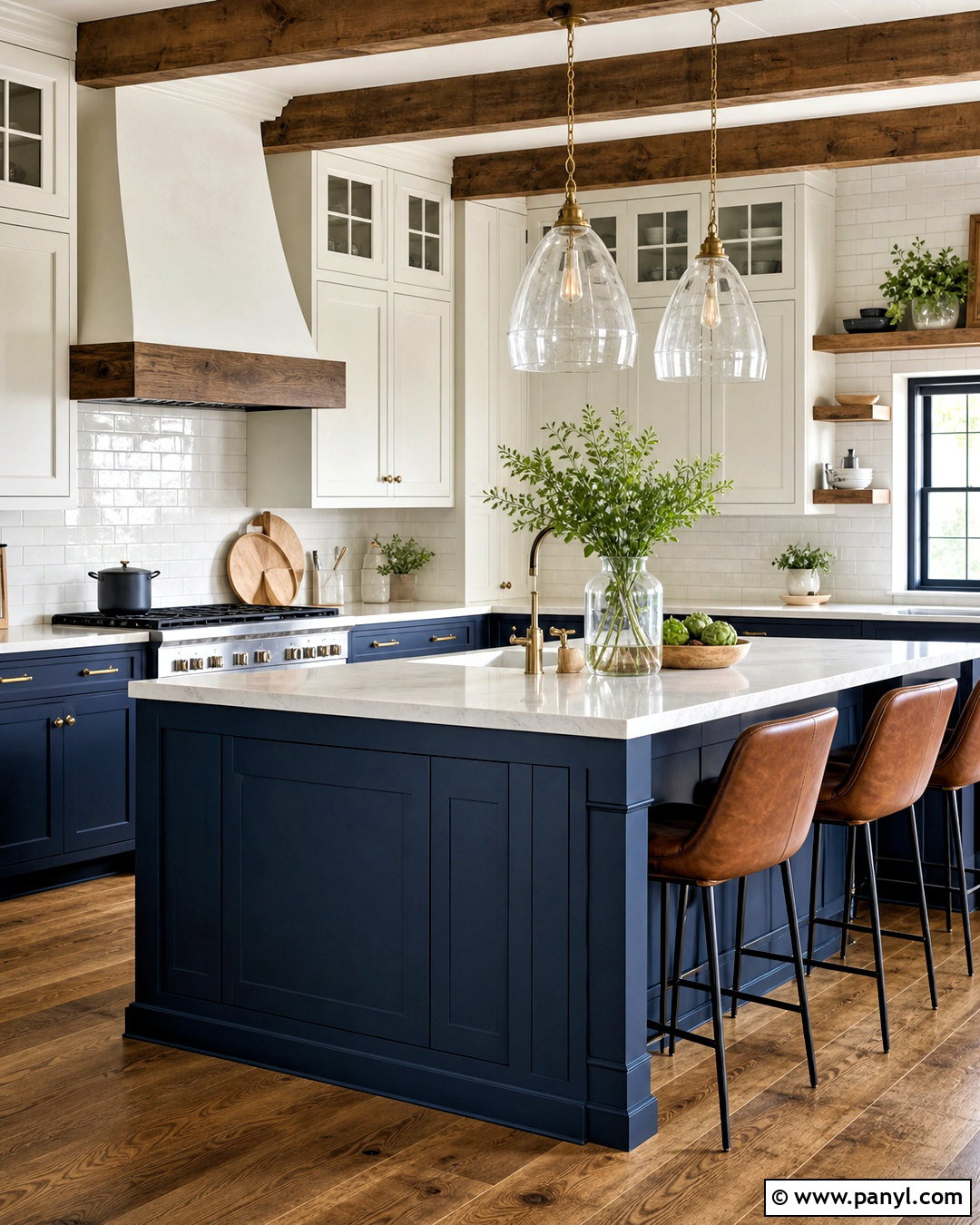 Navy Blue And White Farmhouse Kitchen - 20 farmhouse kitchen color scheme ideas