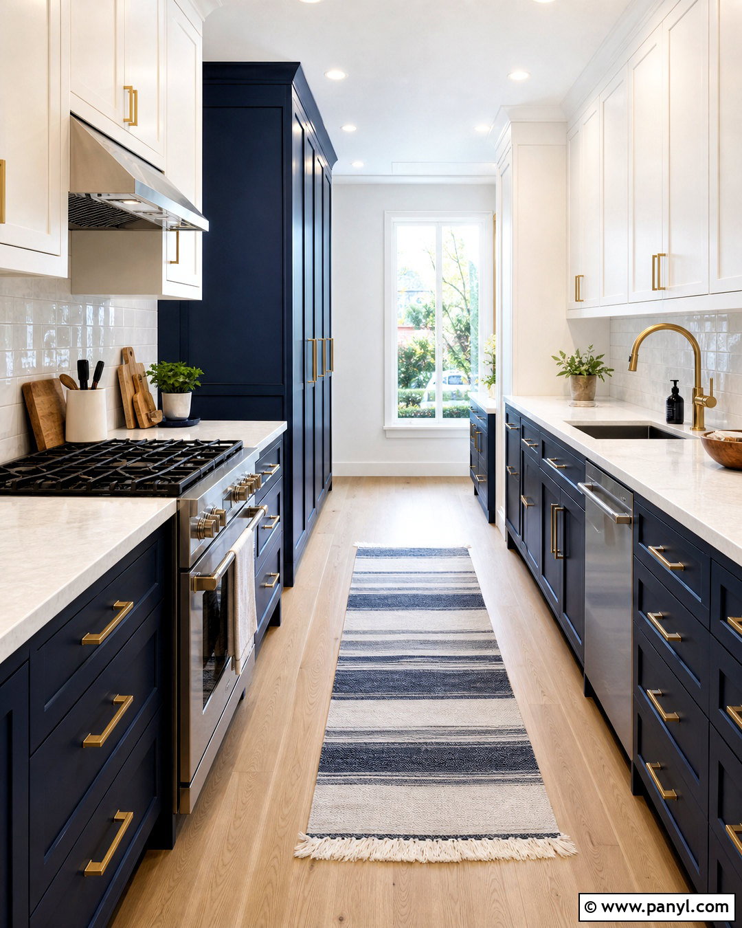 Navy Blue And White Galley Kitchen - 20 navy blue and white kitchen ideas