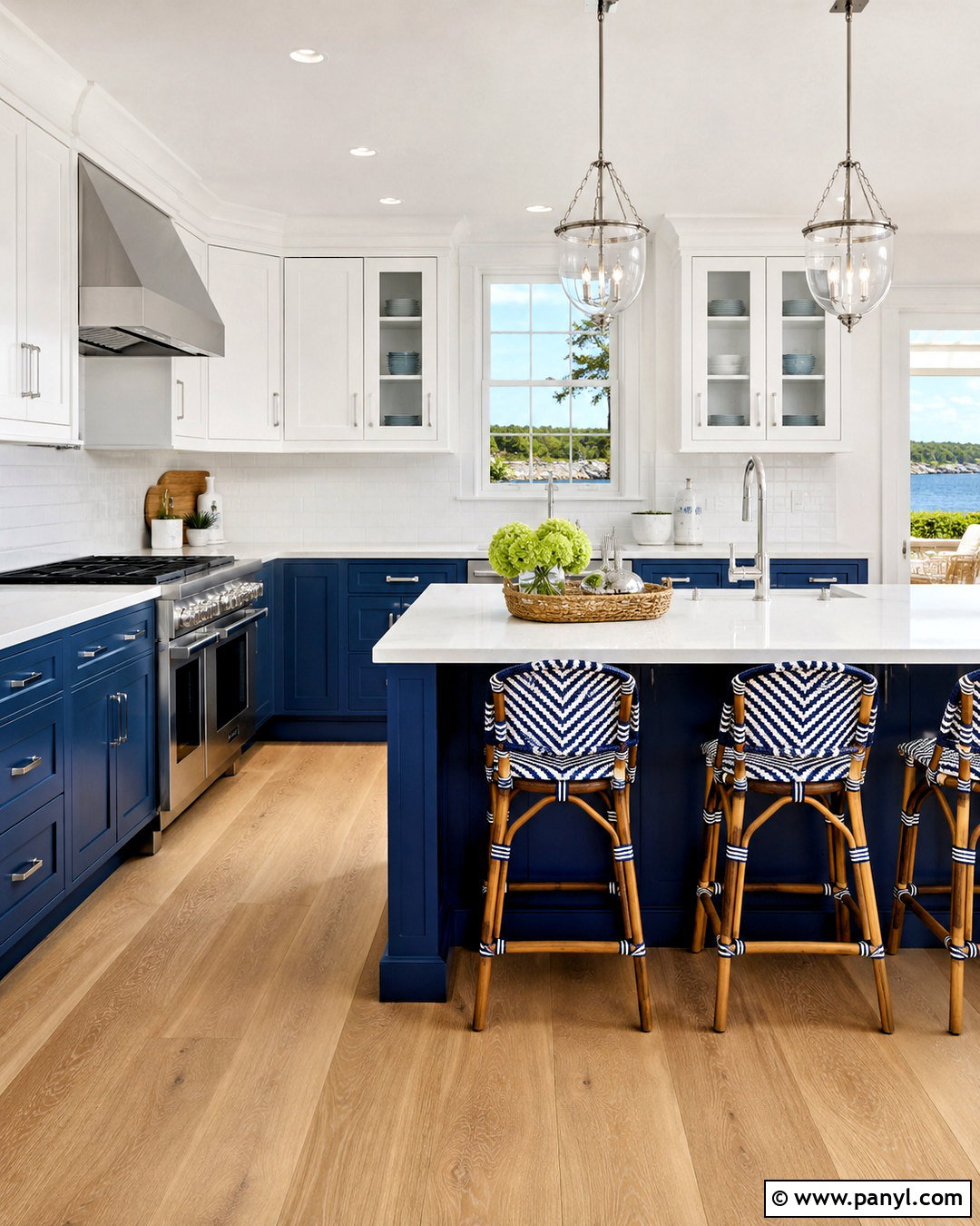 Navy Blue And White Kitchen - 20 popular kitchen color combinations