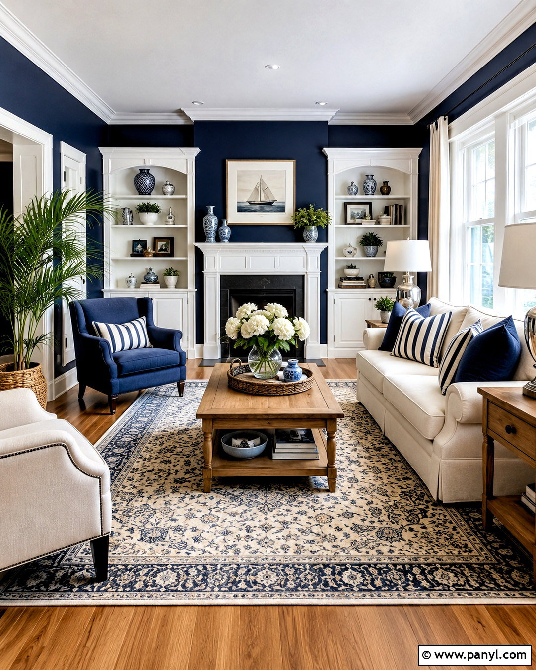 Navy Blue And White Living Room - 20 navy blue living room color scheme ideas