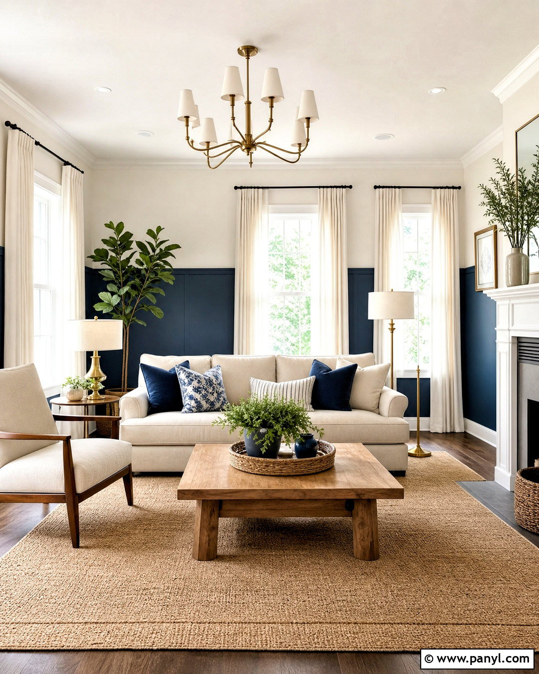 Navy Blue And White Living Room Walls - 20 two color wall ideas