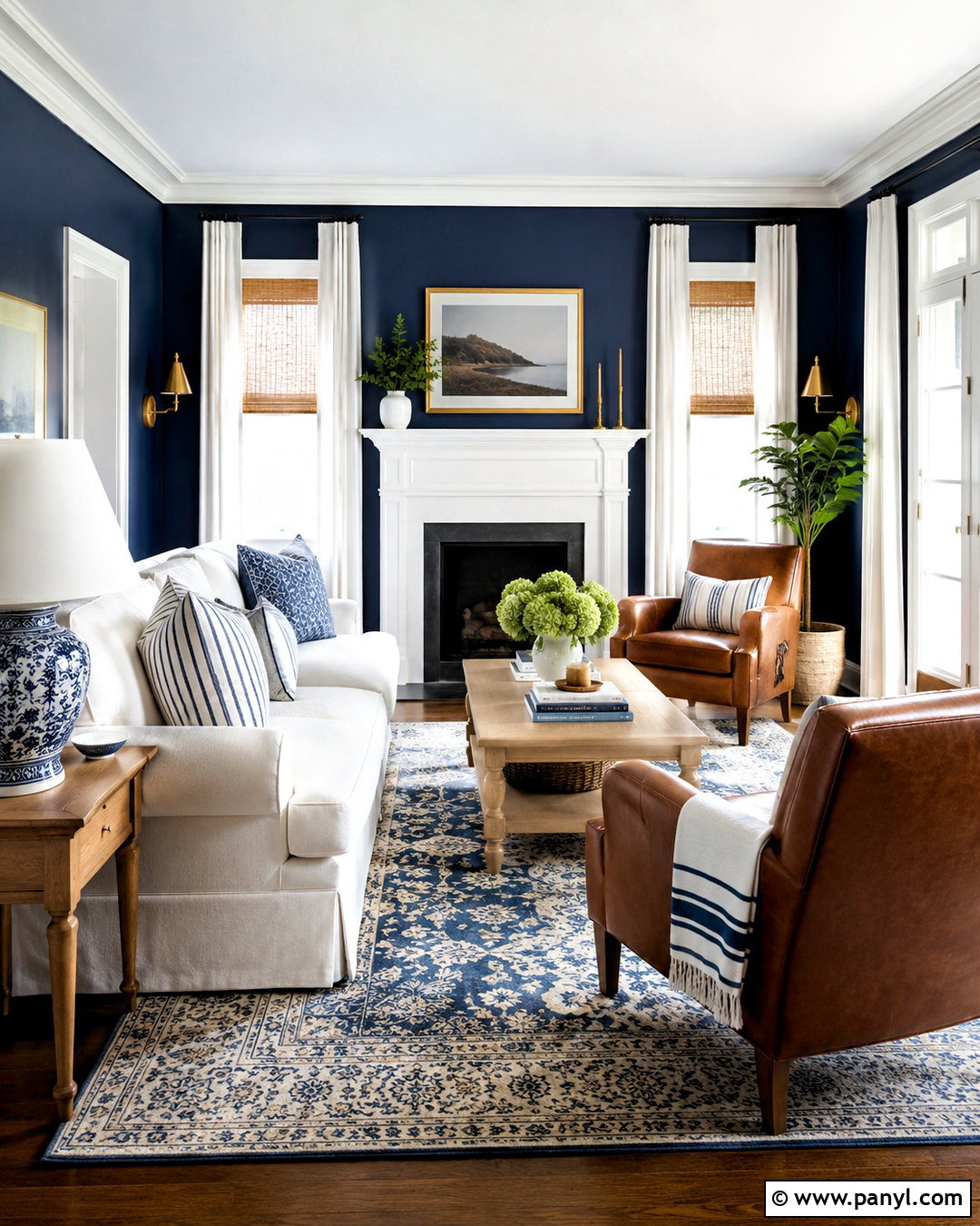 Navy Blue And White Living Room - 20 colour schemes for living room ideas