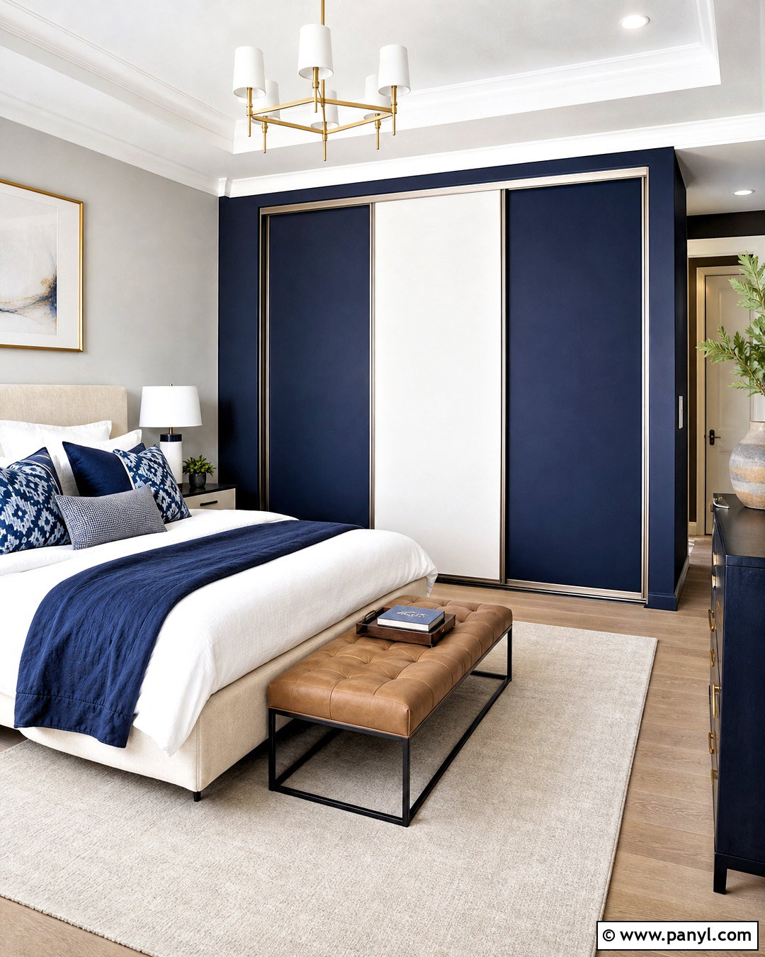 Navy Blue And White Sliding Wardrobe - 20 sliding wardrobe color ideas bedroom ideas