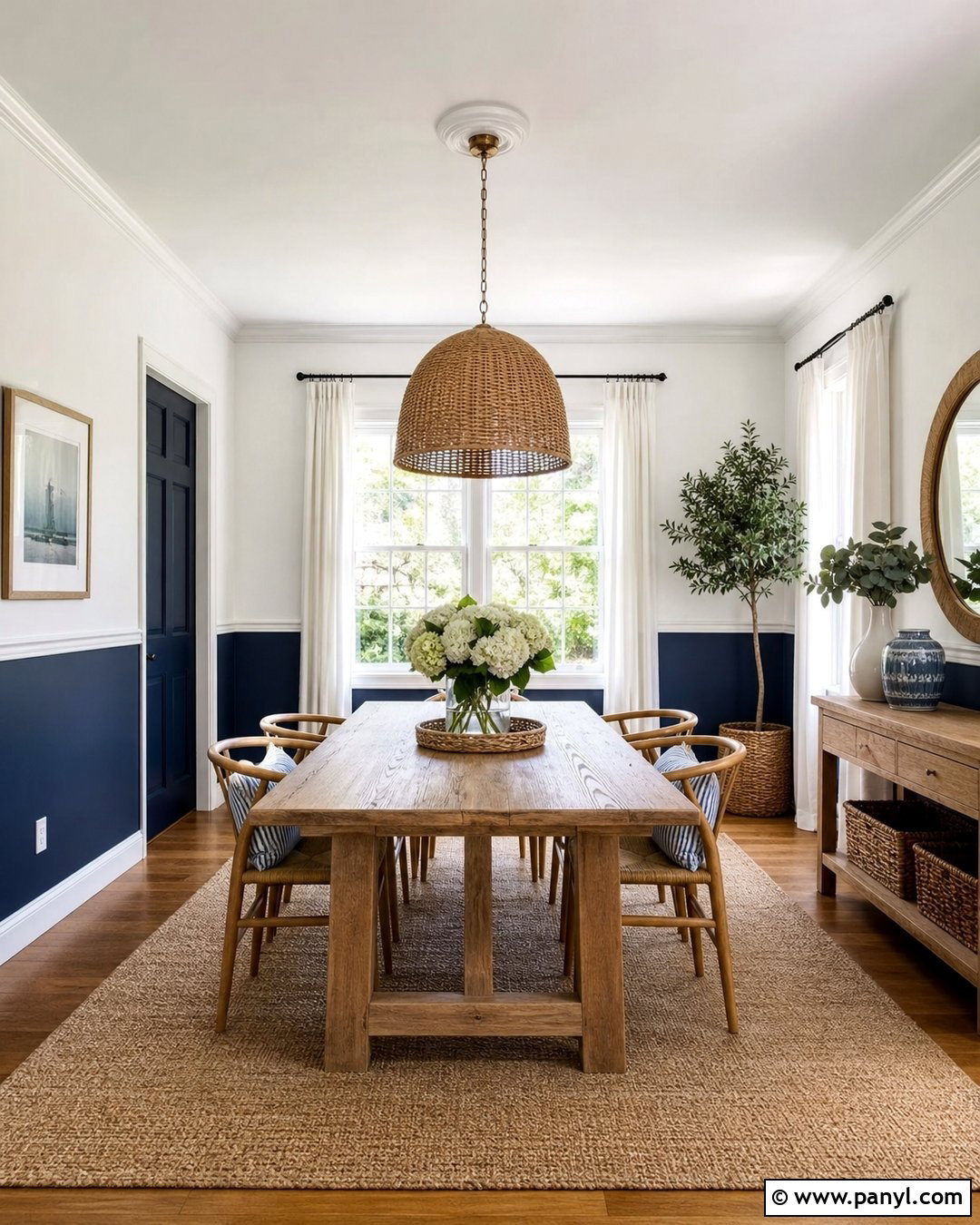 Navy Blue And White Two Color Wall - 25 2 Color Wall ideas