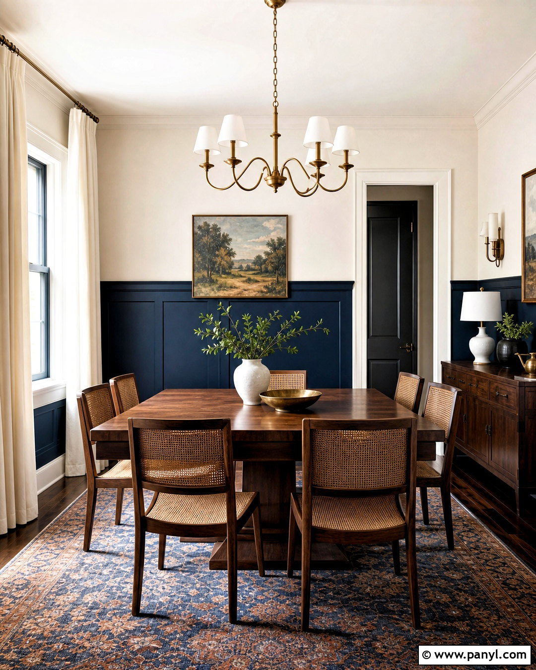 Navy Blue And White Two Tone Dining Room Walls - 20 two tone painted walls