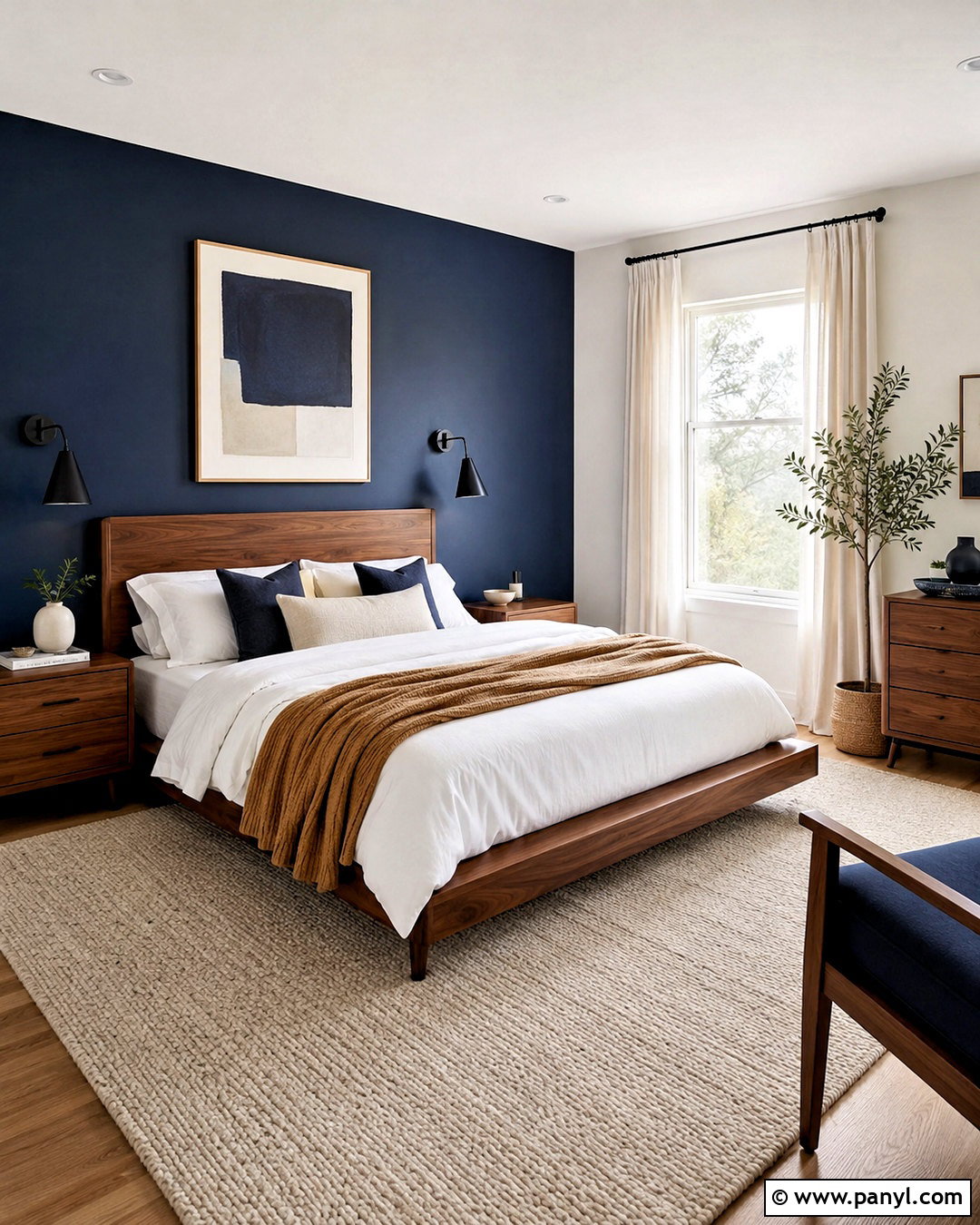 Navy Blue And Wood Bedroom - 20 blue color bedroom ideas
