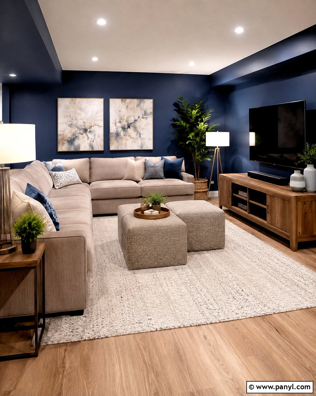 Navy Blue Basement Walls With Light Flooring - 40 navy blue walls