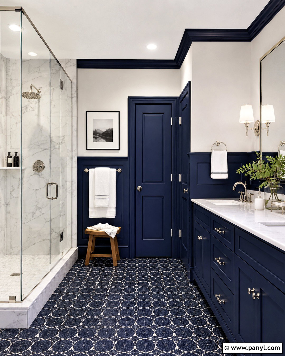 Navy Blue Bathroom - 35 trending bathroom colors