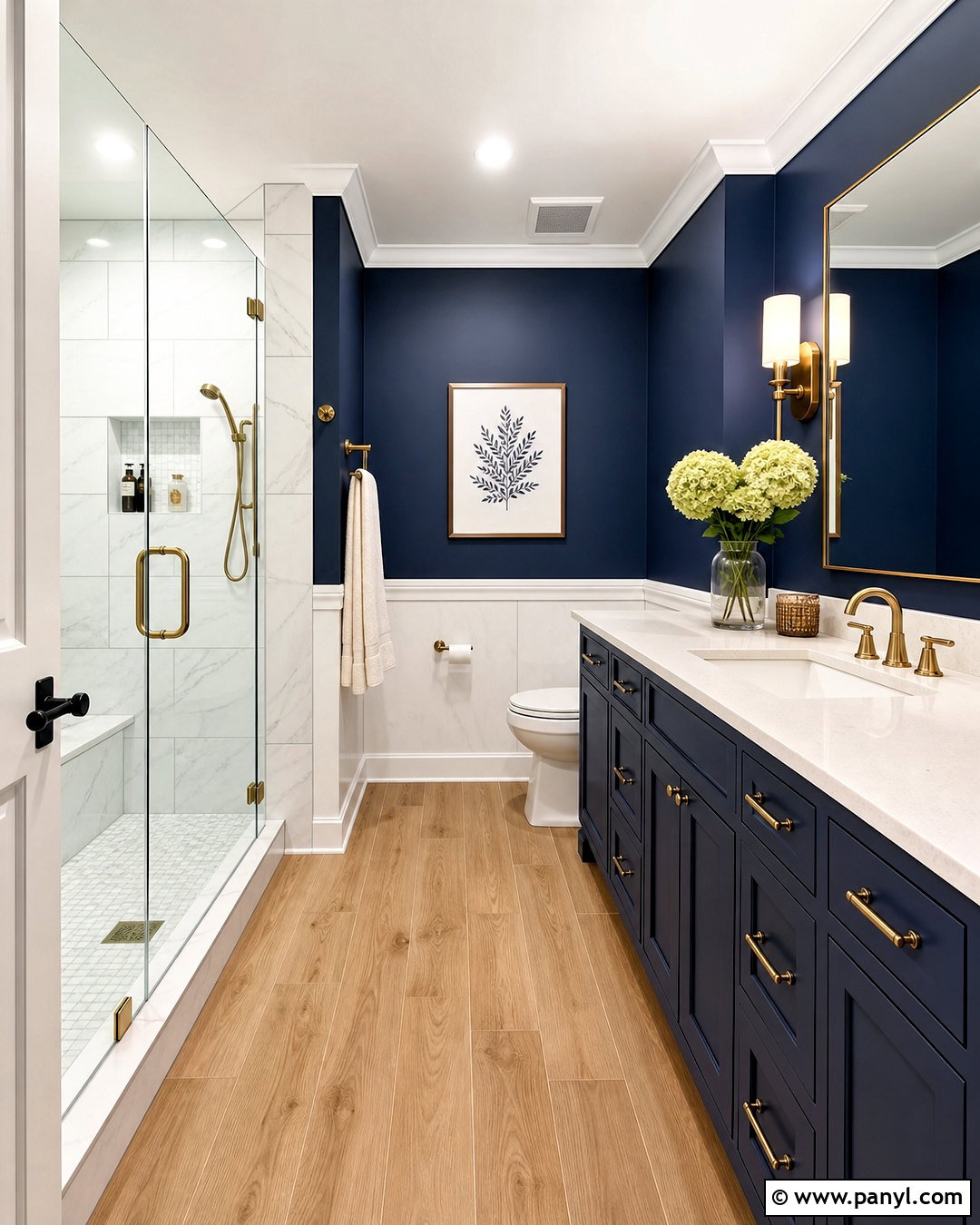 Navy Blue Bathroom - 20 dark color bathroom ideas