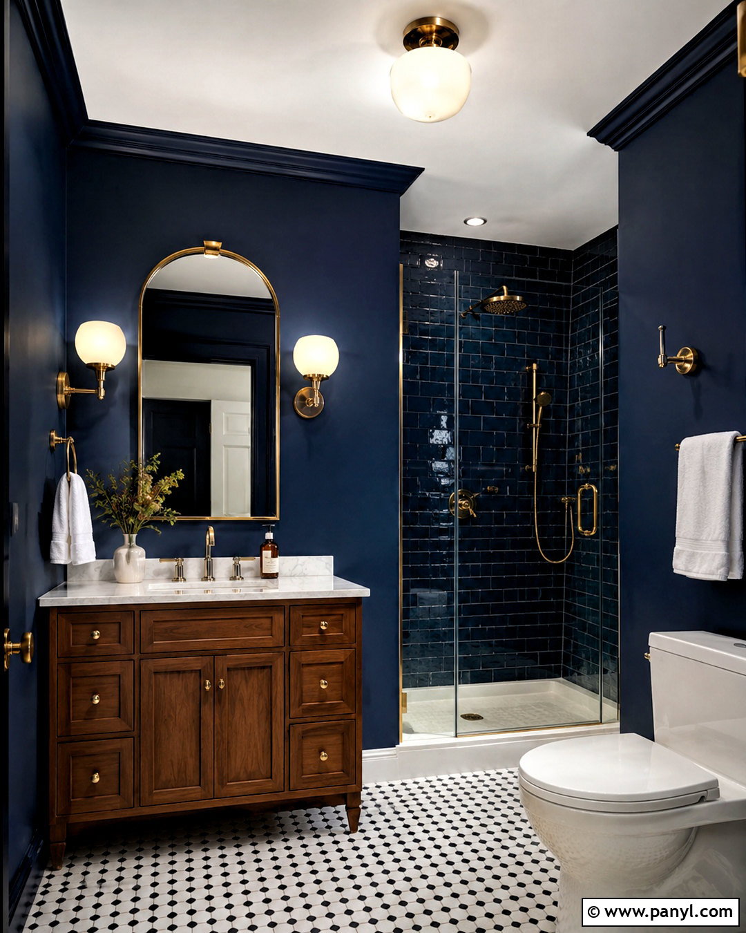 Navy Blue Bathroom - 20 dark theme bathroom ideas