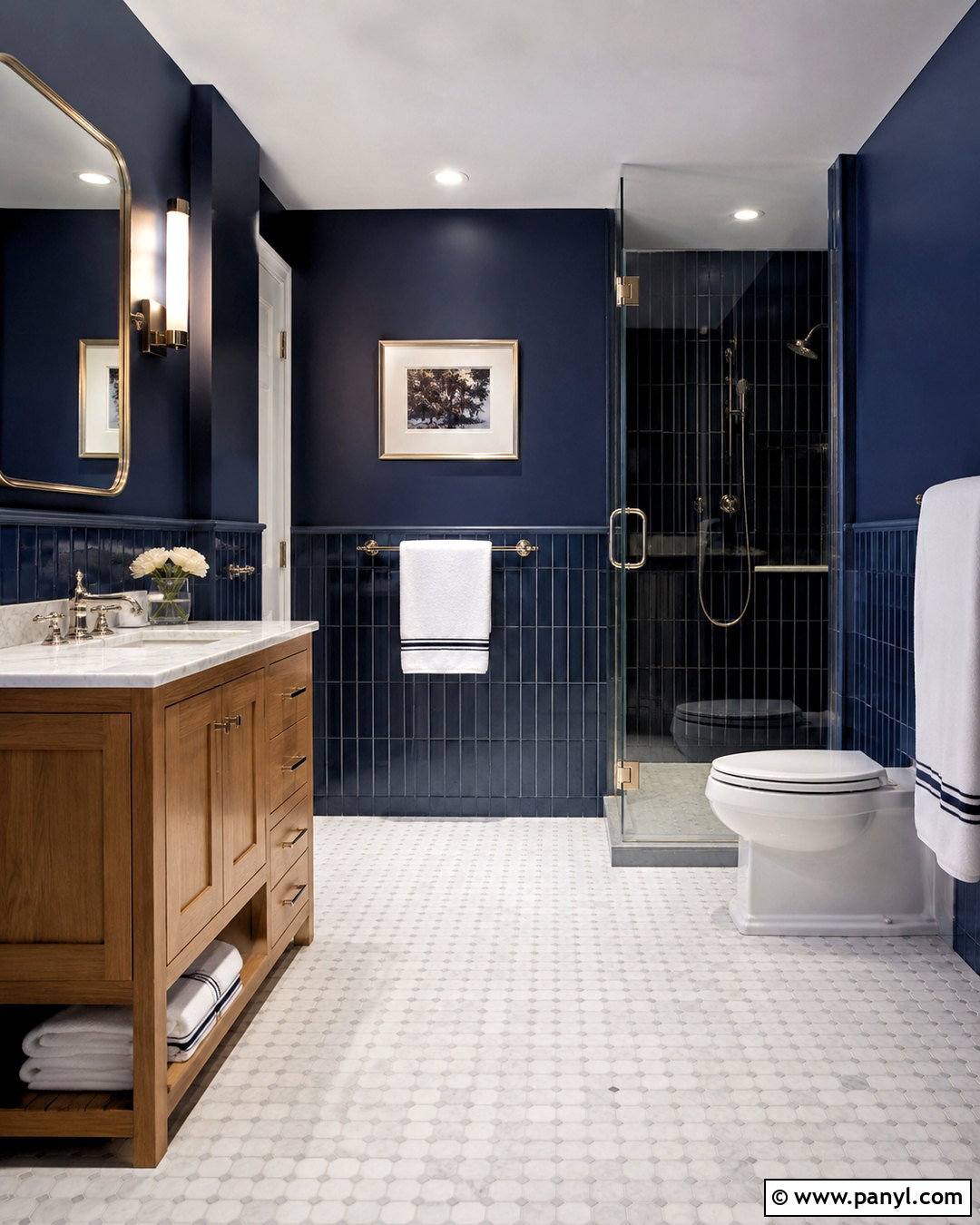 Navy Blue Bathroom - 20 moody bathroom design ideas