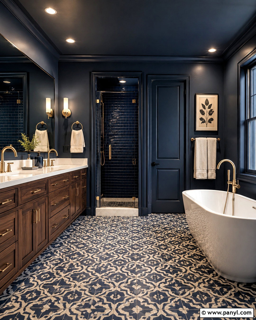 Navy Blue Bathroom - 20 moody bathroom ideas