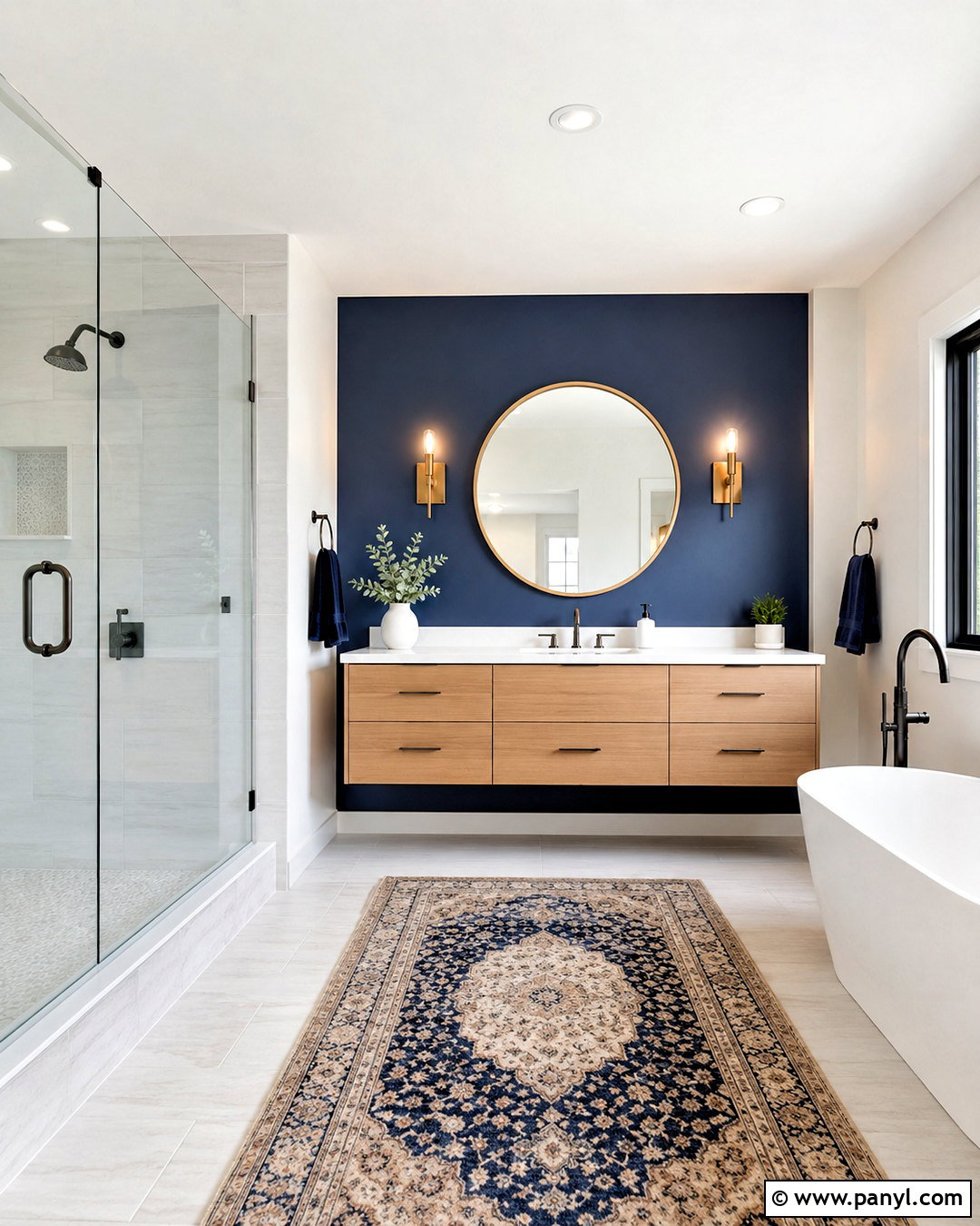 Navy Blue Bathroom Accent Wall - 20 navy blue bathroom walls