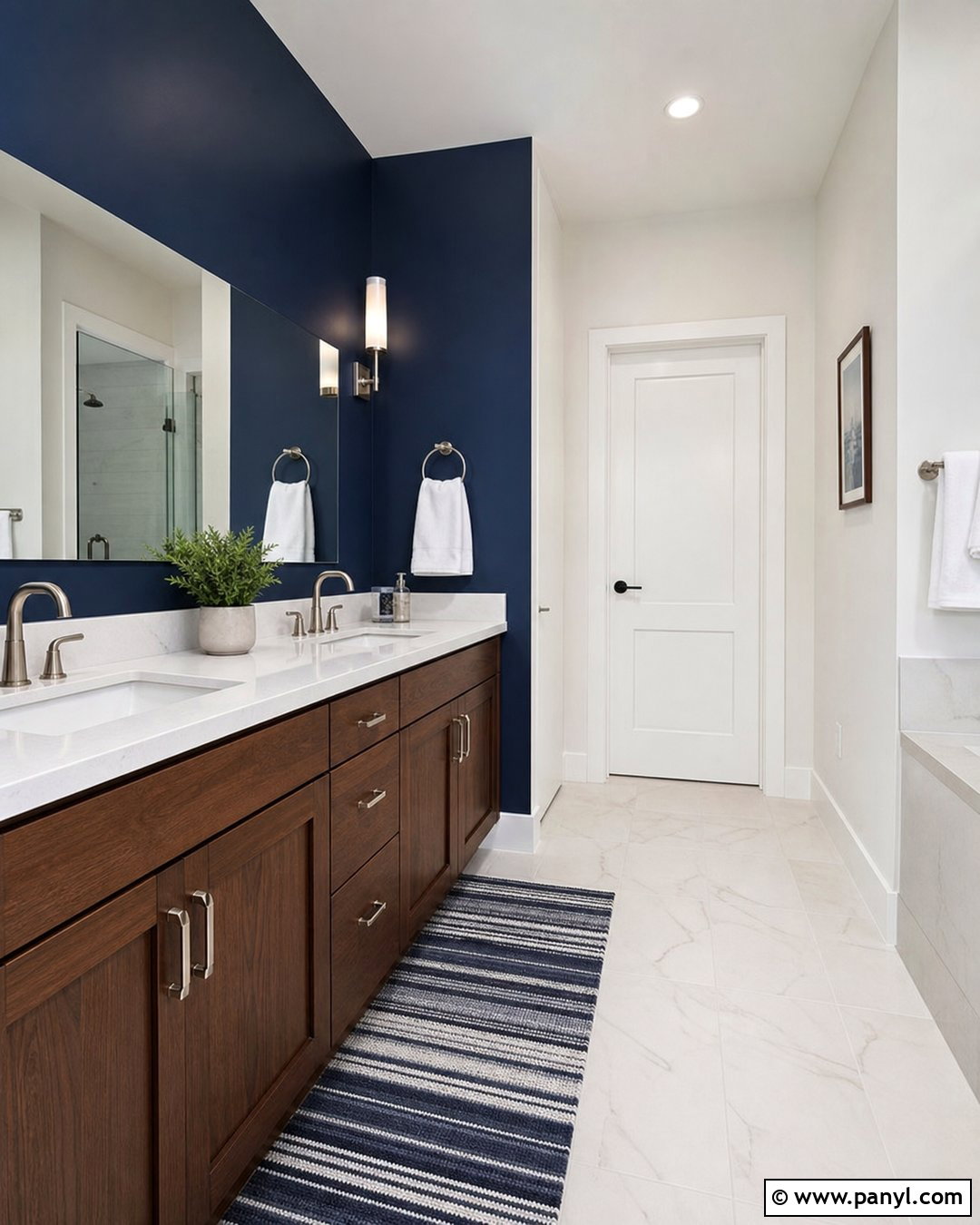 Navy Blue Bathroom Accent Wall - 30 Accent Wall Bathroom Painted Ideas