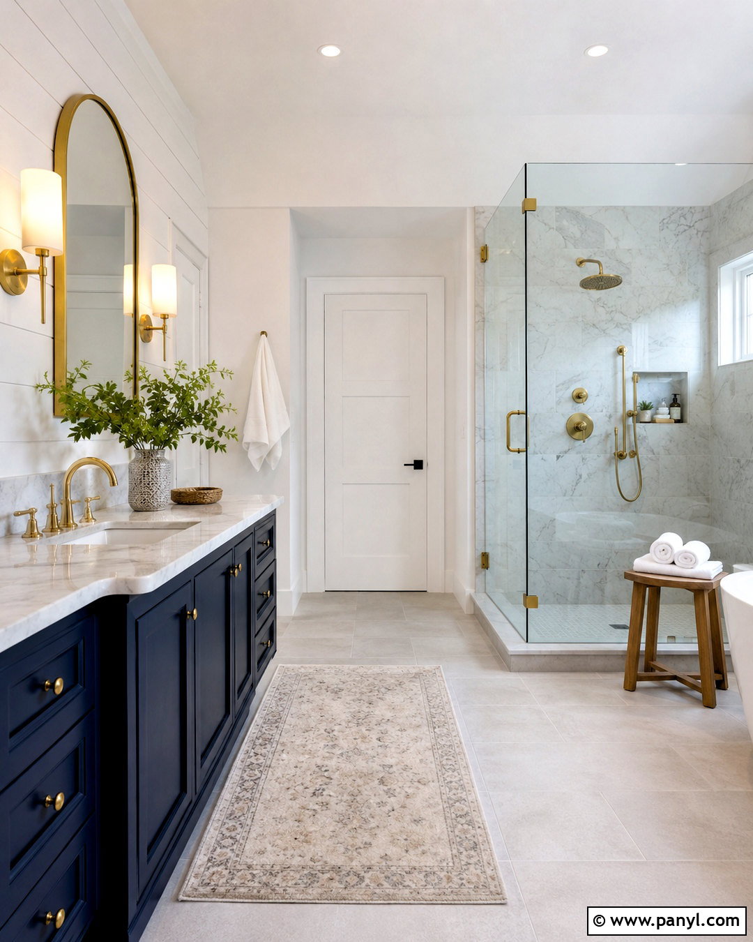 Navy Blue Bathroom Vanity With Marble - 20 navy blue interior ideas