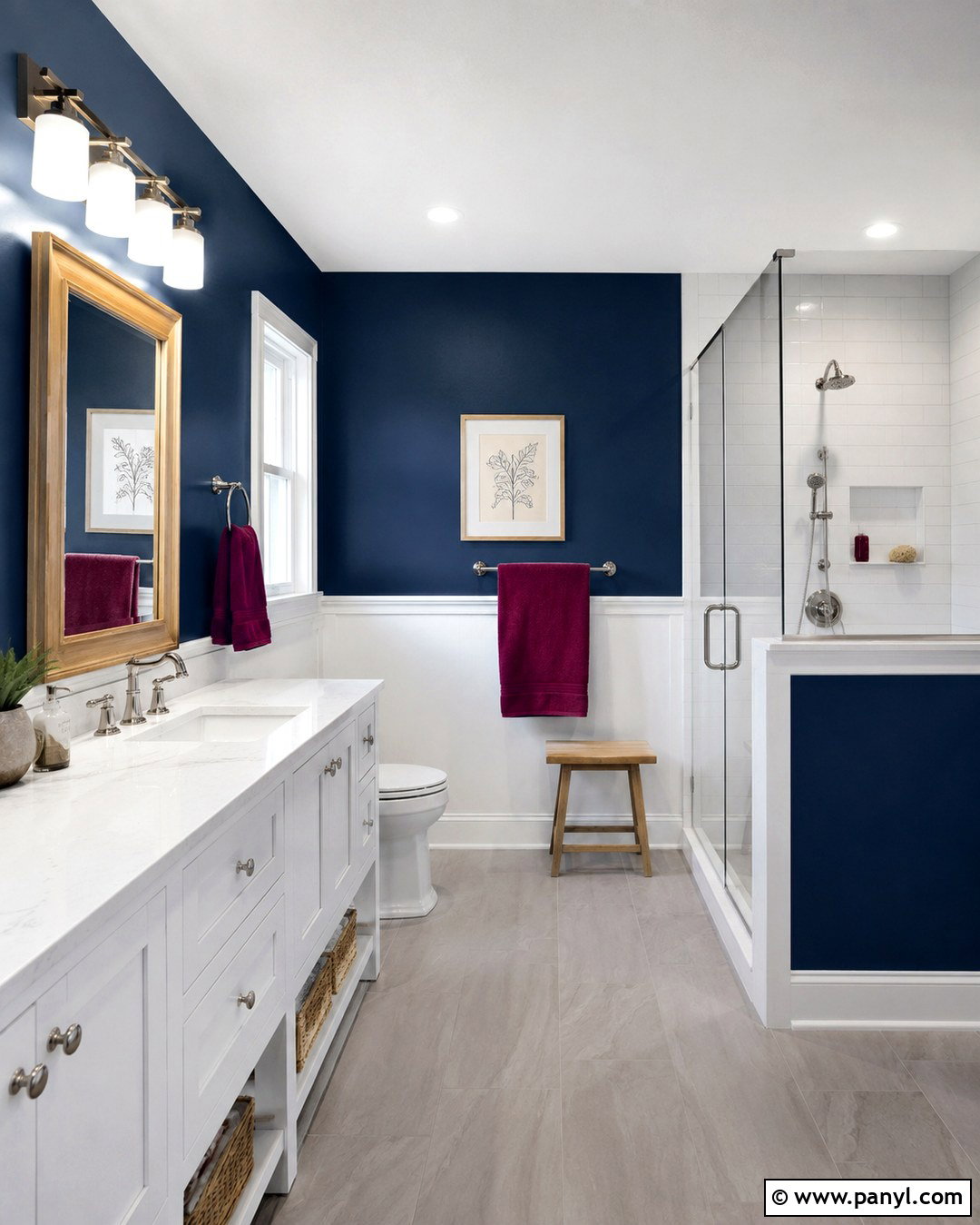 Navy Blue Bathroom Walls - 20 Fun Bathroom Wall Colors