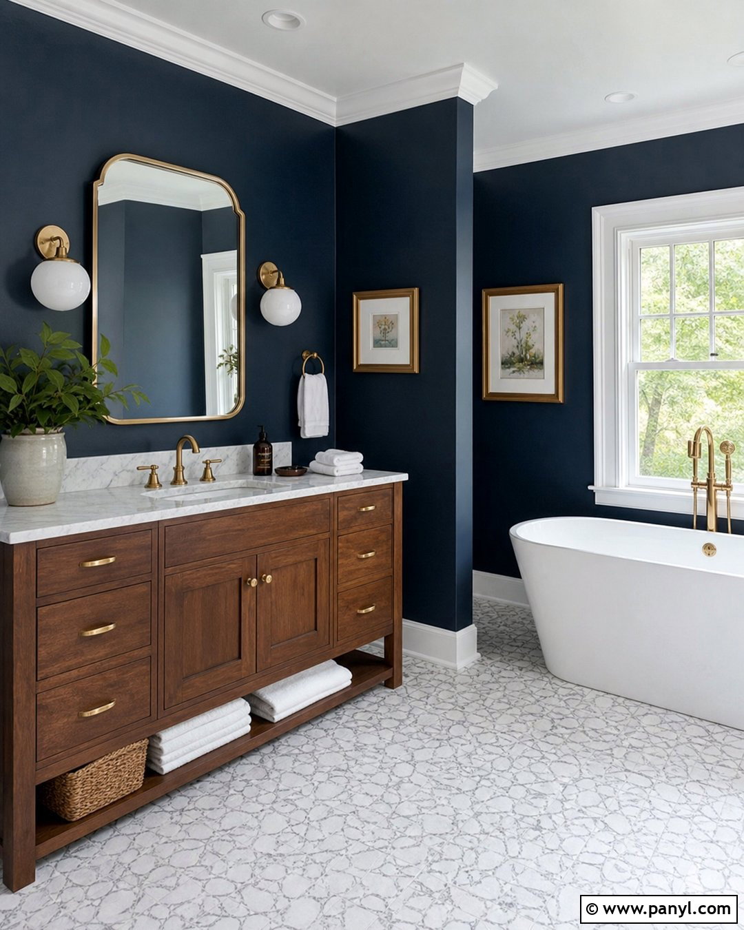Navy Blue Bathroom Walls - 35 Blue Bathroom Walls