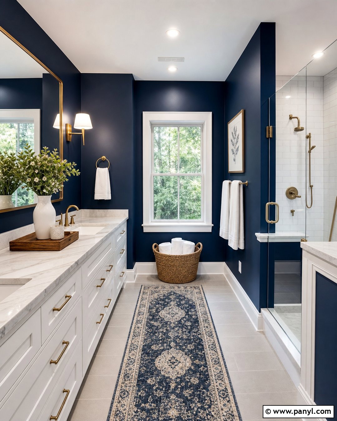 Navy Blue Bathroom Walls - 20 Bathroom Wall Color With Gray Floor Ideas
