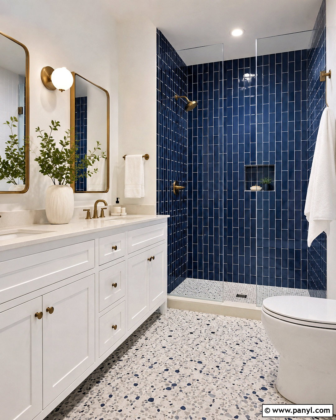 Navy Blue Bathroom With Subway Tile - 20 navy blue bathroom ideas